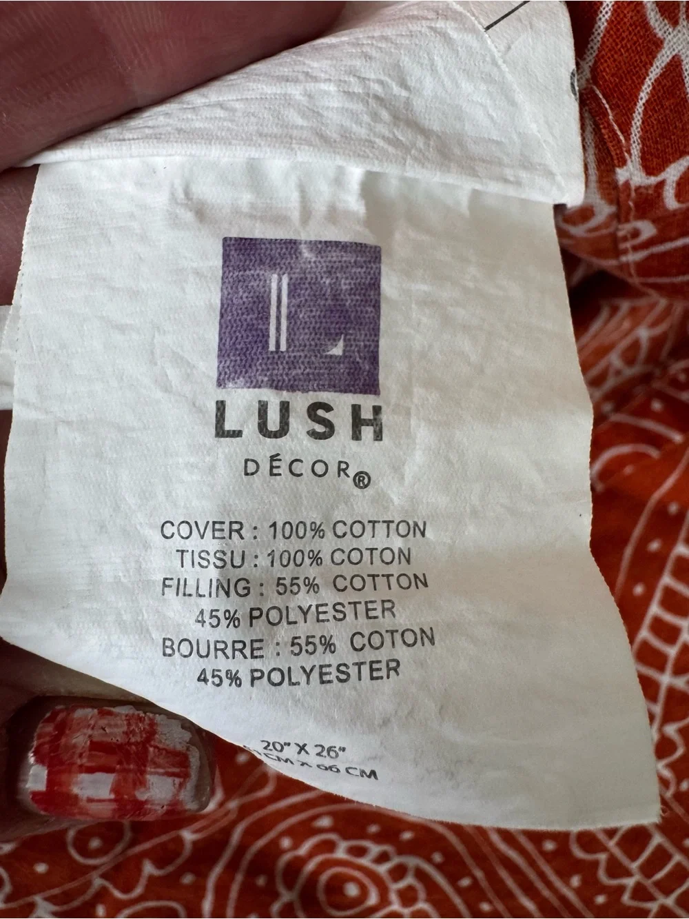 SINGLE LUSH cotton bohemian standard size quilted pillow sham